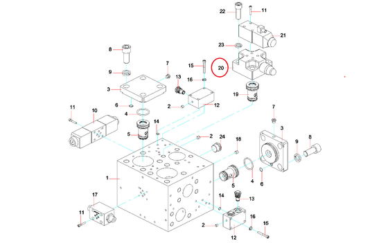 A229900005589 Placa de cubierta, válvula de rebose magnética CVU-32-C3-W-H para SANY
